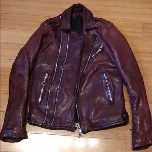 Balmain Ox Blood Leather Jacket